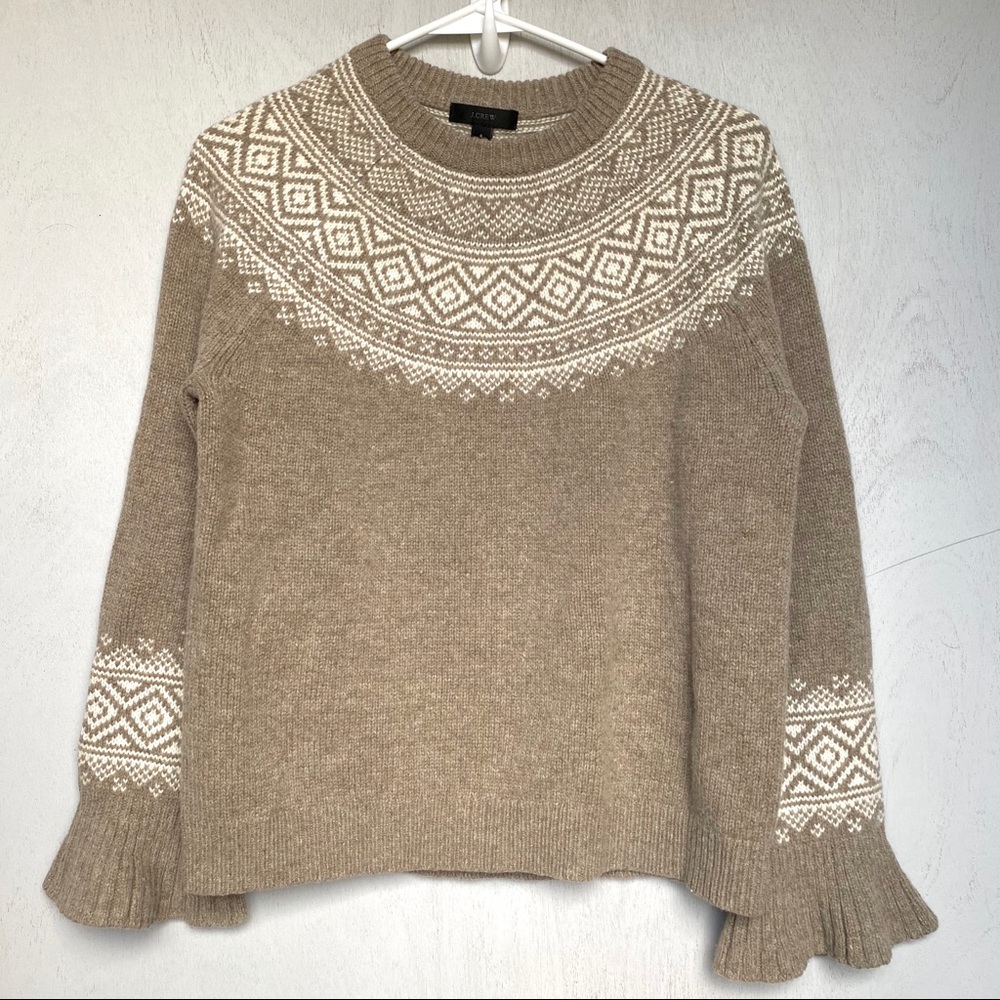 J. Crew Beige Merino Wool Sweater Flared Sleeves (sold)